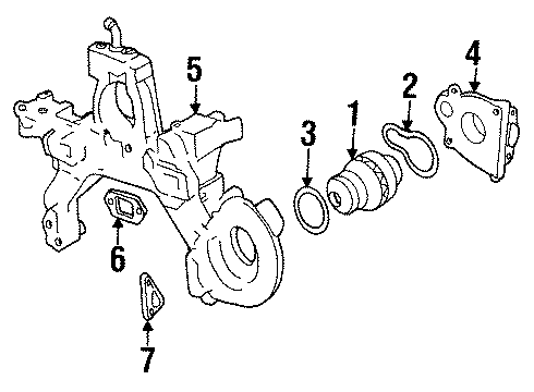 2002 Oldsmobile Aurora Cooling System, Radiator, Water Pump, Cooling Fan Housing Gasket Diagram for 12583049