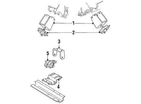 1990 Dodge W350 Engine & Trans Mounting Insulator Diagram for 52019286