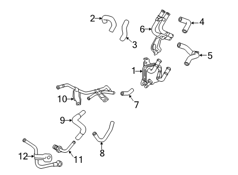 2019 Toyota Highlander Trans Oil Cooler Water Hose Diagram for 16267-0P130