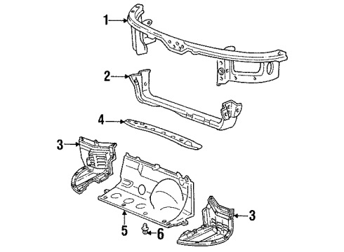 1995 Lexus SC300 Radiator Support Plate, Radiator Cover Diagram for 53291-24010