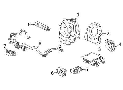 2015 Honda Fit Air Bag Components Sensor, Front Crash Diagram for 77930-T5A-N01