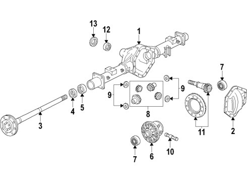 1999 GMC Savana 2500 Rear Axle, Differential, Propeller Shaft Rear Axle Drive Shaft Diagram for 26042854