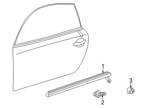 2005 Lexus SC430 Exterior Trim - Door Moulding, Front Door Belt, RH Diagram for 75711-24071