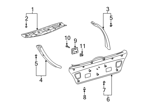 2002 Lexus IS300 Interior Trim - Lift Gate Board Assy, Back Door Trim Diagram for 67750-53010-C0