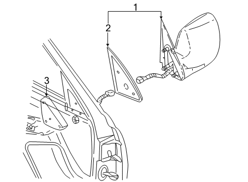 2000 Chevrolet Tahoe Outside Mirrors Mirror, Outside Rear View (Reflector Glass & Backing Plate) Diagram for 88943624