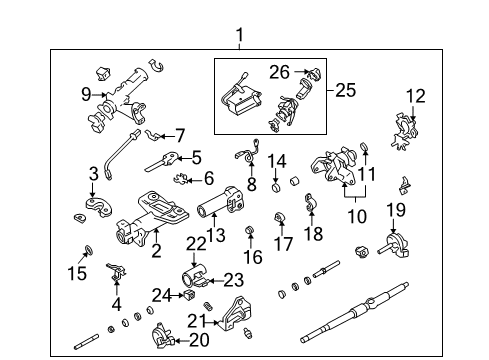 2005 Lexus LS430 Housing & Components Motor, Power Telescopic Diagram for 89232-50050