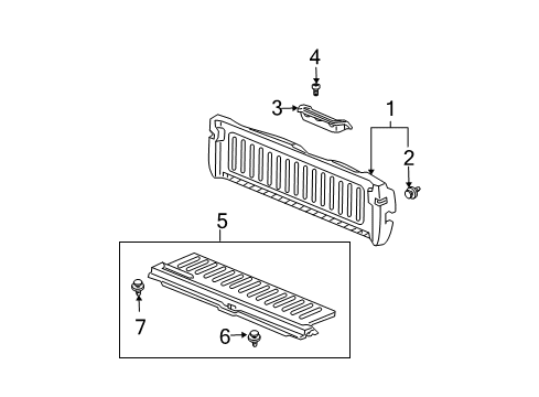 2007 Honda Element Interior Trim - Tail Gate Screw, Tapping (5X12) Diagram for 93903-45280