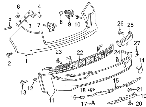 2017 Buick Envision Rear Bumper Lower Deflector Diagram for 22905069