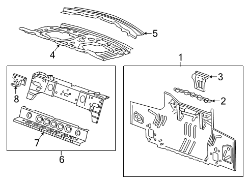 2020 Chevrolet Camaro Rear Body Panel Assembly Diagram for 23160431