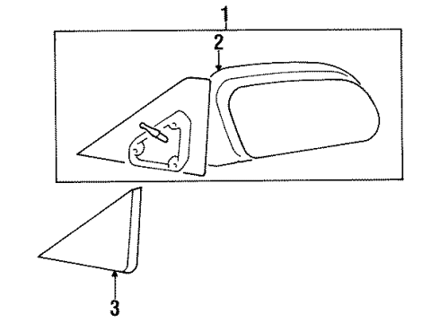 1997 Hyundai Accent Outside Mirrors Mirror Assembly-Outside Rear View, LH Diagram for 87605-22111-CA