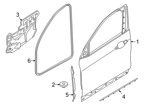 2018 BMW X2 Front Door Caulking For Door Sill Front Door Left Diagram for 51768498353