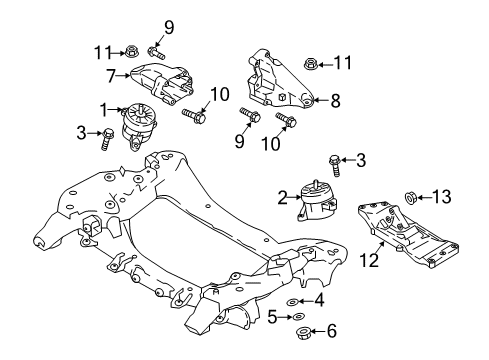 2021 Kia Stinger Engine & Trans Mounting Engine Mounting Support Bracket Diagram for 21826J5300