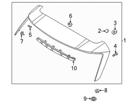 2022 Kia Sorento Rear Spoiler Clip Diagram for 872A9Q5000