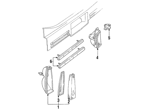 1987 Cadillac DeVille Tail Lamps, Backup Lamps, License Lamps, Rear Reflector Lamp Asm-Combination Rear Source: P Diagram for 5974728