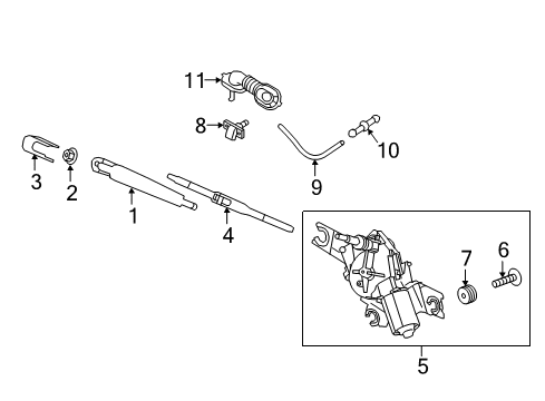 2020 Kia Sportage Wipers Rear Washer Nozzle Assembly Diagram for 98931C5000