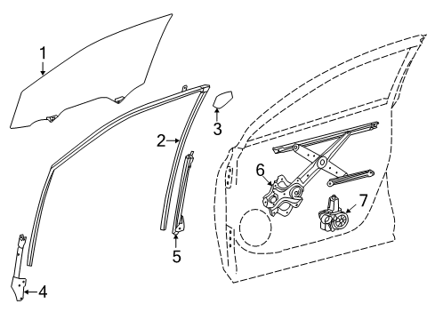 2019 Toyota Highlander Front Door Run Channel Diagram for 68141-0E051