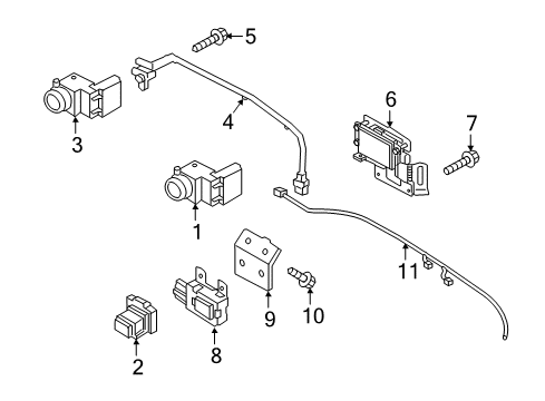 2019 Genesis G90 Parking Aid Holder-Parking Assist System N Diagram for 86583-D2100