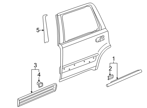 1999 Honda CR-V Exterior Trim - Rear Door Protector, L. RR. Door *NH590* (BUMPER MEDIUM DARK GRAY) Diagram for 75323-S10-003ZA