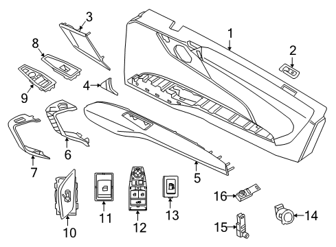 2016 BMW i8 Door & Components Power Window Motor Right Diagram for 67627406636