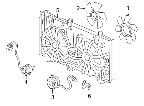 2007 Honda Accord Cooling System, Radiator, Water Pump, Cooling Fan Stay, Compressor Connector Diagram for 38617-RAA-A02