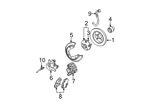 2000 Mercury Sable Rear Brakes Rear Speed Sensor Diagram for F7DZ-2C190-CB