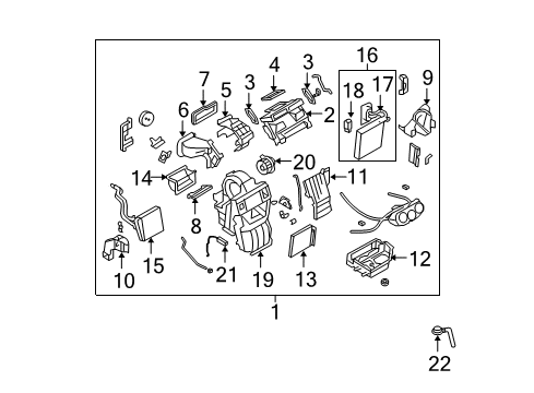 2009 Nissan Versa A/C Evaporator Components EVAPOLATOR Assembly-Front Diagram for 27280-EM40A