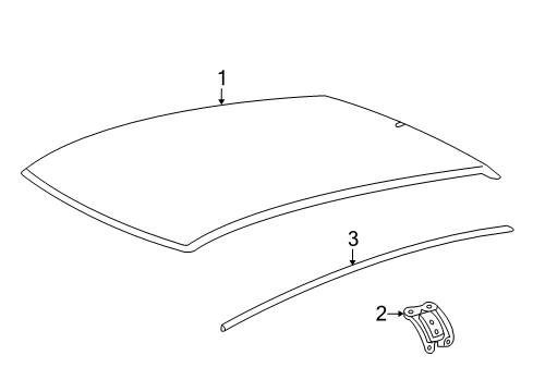 2009 Honda Fit Roof & Components, Exterior Trim Molding Assy., R. Roof Diagram for 74306-TF0-003