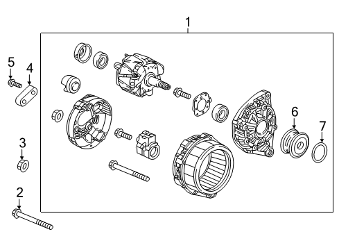 2018 Honda Accord Alternator Pulley, Decoupler Diagram for 31141-6B2-305