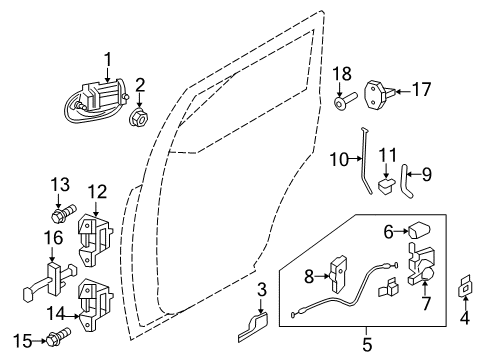 2007 Ford Expedition Front Door Handle Rod Diagram for 2L1Z-7826460-AAD