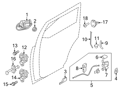 2007 Ford Expedition Front Door Handle, Outside Diagram for 7L7Z-7826604-AF