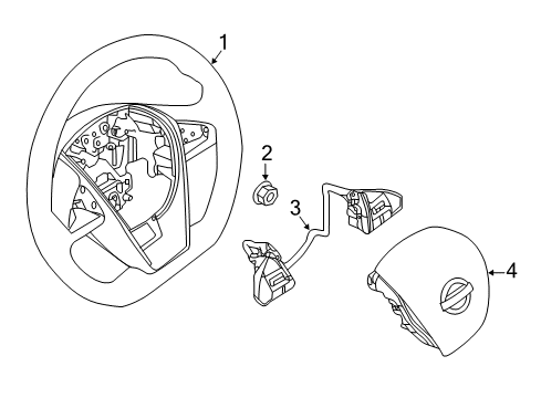 2016 Nissan Maxima Steering Column & Wheel, Steering Gear & Linkage Switch Assy-Ascd, Steering Diagram for 25550-4RA3A