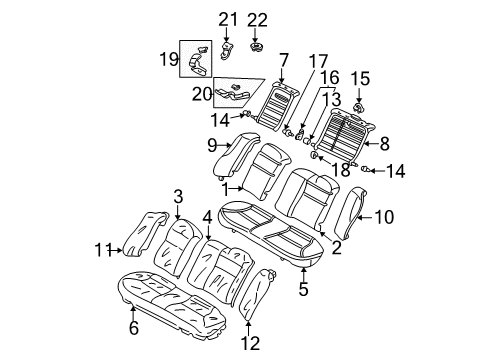 2005 Honda Civic Rear Seat Components Bracket, Center Seat Pivot Diagram for 82295-S04-000