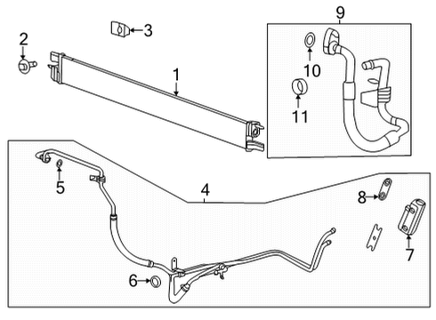 2022 GMC Sierra 2500 HD Trans Oil Cooler Transmission Cooler Diagram for 23395755