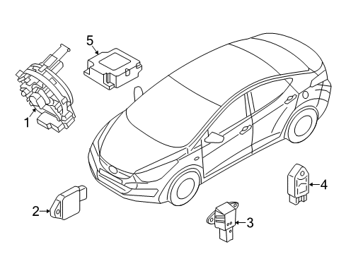 2014 Hyundai Elantra GT Air Bag Components Sensor Assembly-Front Impact Diagram for 959303X100