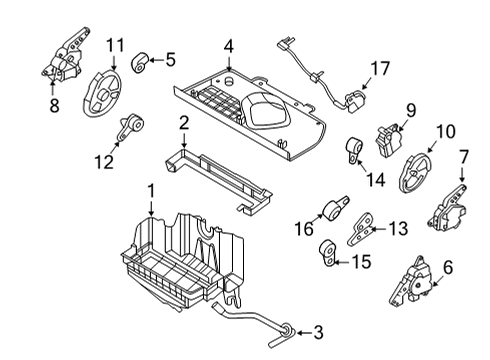 2021 Kia Niro EV A/C & Heater Control Units Arm-Ventilator Door LH Diagram for 97224G2000