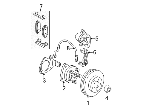 2008 Buick LaCrosse Front Brakes Hose Asm-Front Brake Diagram for 25775265