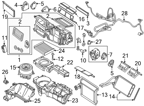 2012 Lincoln MKZ Air Conditioner Evaporator Core Diagram for AH6Z-19860-A