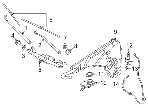 2021 BMW X3 Wipers HOSE, WINDSHIELD WASHER Diagram for 61667434869
