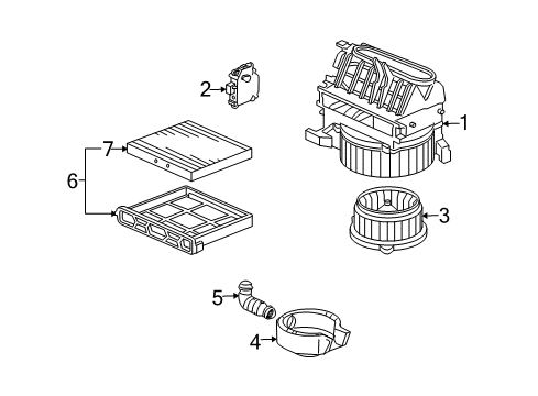 2007 Honda Accord Blower Motor & Fan Motor Assembly, Fresh/Recirculating Diagram for 79350-SDA-A01