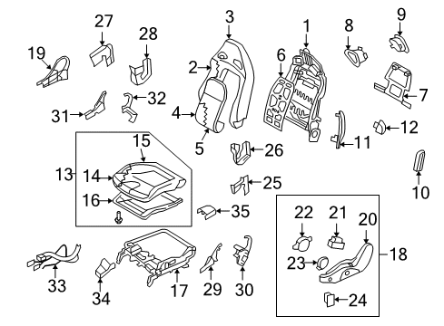 2017 Nissan GT-R Driver Seat Components Seat Slide Switch, LH Diagram for 87066-KC12A