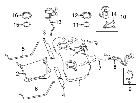 2019 Nissan Altima Fuel Supply Tube Assy-Filler Diagram for 17221-6CC0A