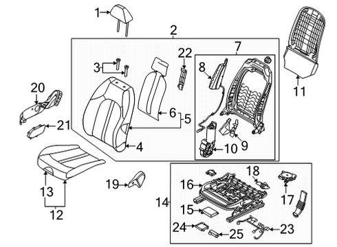 2022 Kia K5 Passenger Seat Components Switch Assembly-Power Fr Diagram for 88080L1410WK