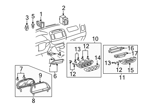 2004 Toyota Camry Cluster & Switches, Instrument Panel Instrument Light Rheostat Diagram for 84119-AA010