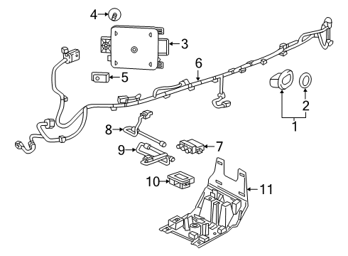 2019 Chevrolet Blazer Lane Departure Warning Mount Bracket Diagram for 42485326