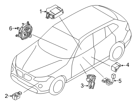 2014 BMW X1 Air Bag Components Knee Pad Airbag Module, On Driver'S Side Diagram for 72129227526