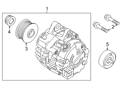 2021 Hyundai Palisade Alternator Nut Diagram for 37311-03175