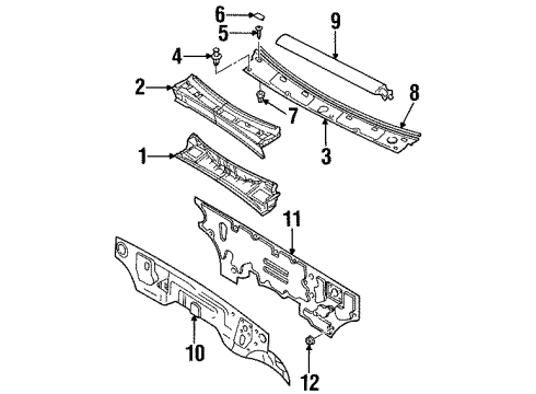 1999 Honda Passport Cowl Panel, Sub-Dash (Lower) Diagram for 8-97177-737-0