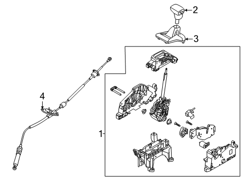 2020 Kia Soul Gear Shift Control - AT Automatic Transmission Shift Control Cable Diagram for 46790K0300