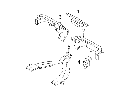 2008 Ford Escape Ducts Louver Diagram for 8L8Z-19893-BA