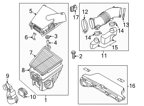 2012 Hyundai Genesis Filters Duct-Air "B" Diagram for 28210-3M250